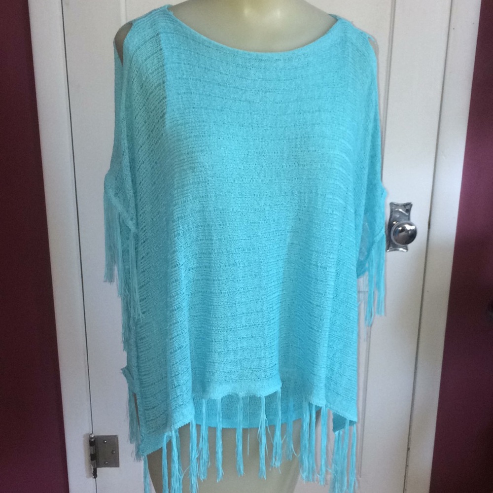 Cold shoulder fringe blouse